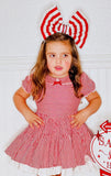 Candy stripes dress with built in petticoat