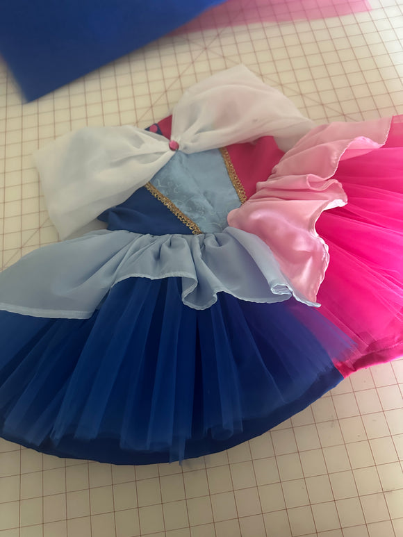 Pink and blue Aurora dress