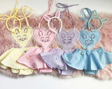 Hand Painted Bunny Heart Romper